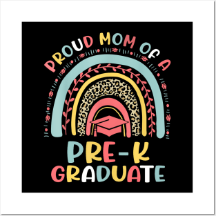 Proud Mom Mother Prek Preschool Rainbow Matching Graduation Posters and Art